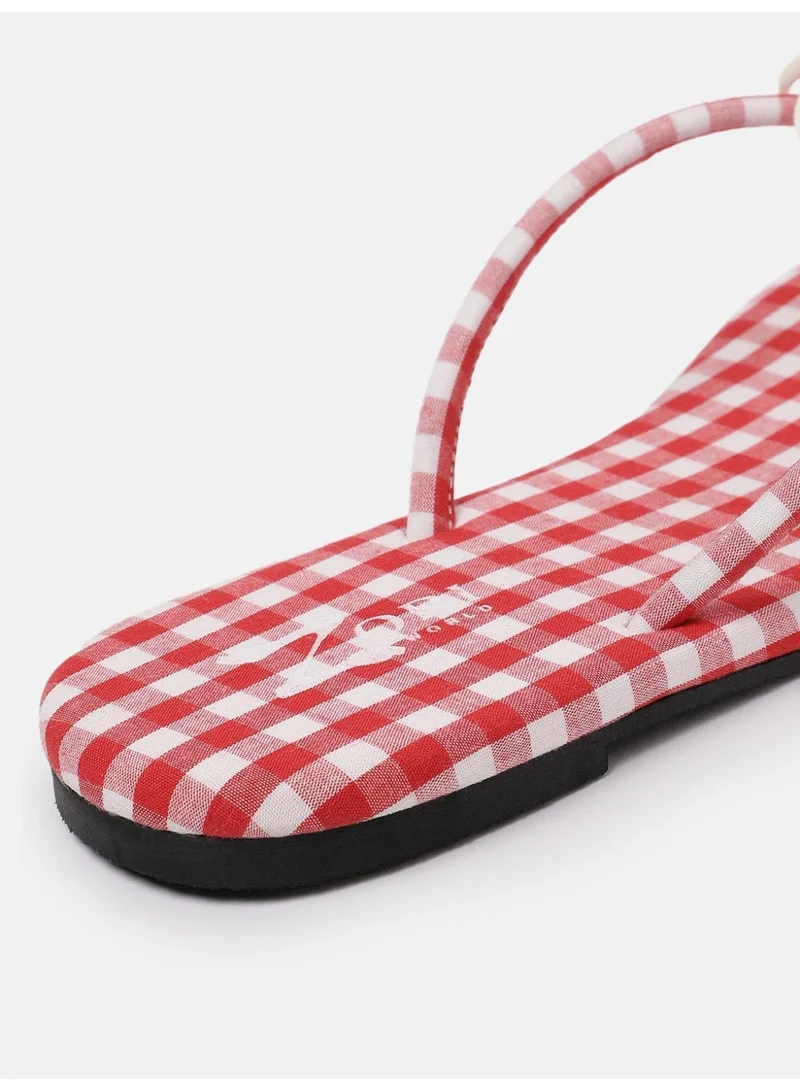 ZORIWORLD  Floral BAHAMAS Red Summer Flats for Resort Wear and Vacations  | Best Price UAE